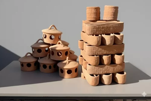 Outdoor large-scale ceramic pots for courtyards and hotel terraces